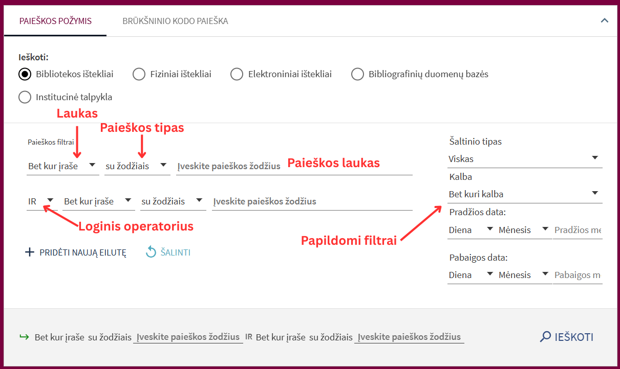 2 Išplėstinė paieška